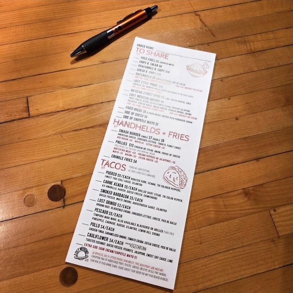Lost Weekend WPB Menu image 3