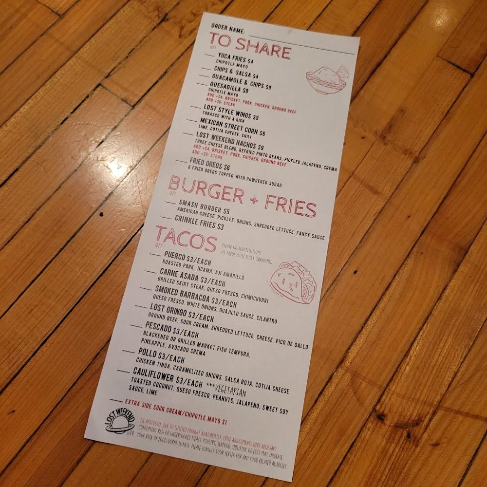 Lost Weekend WPB Menu image 4